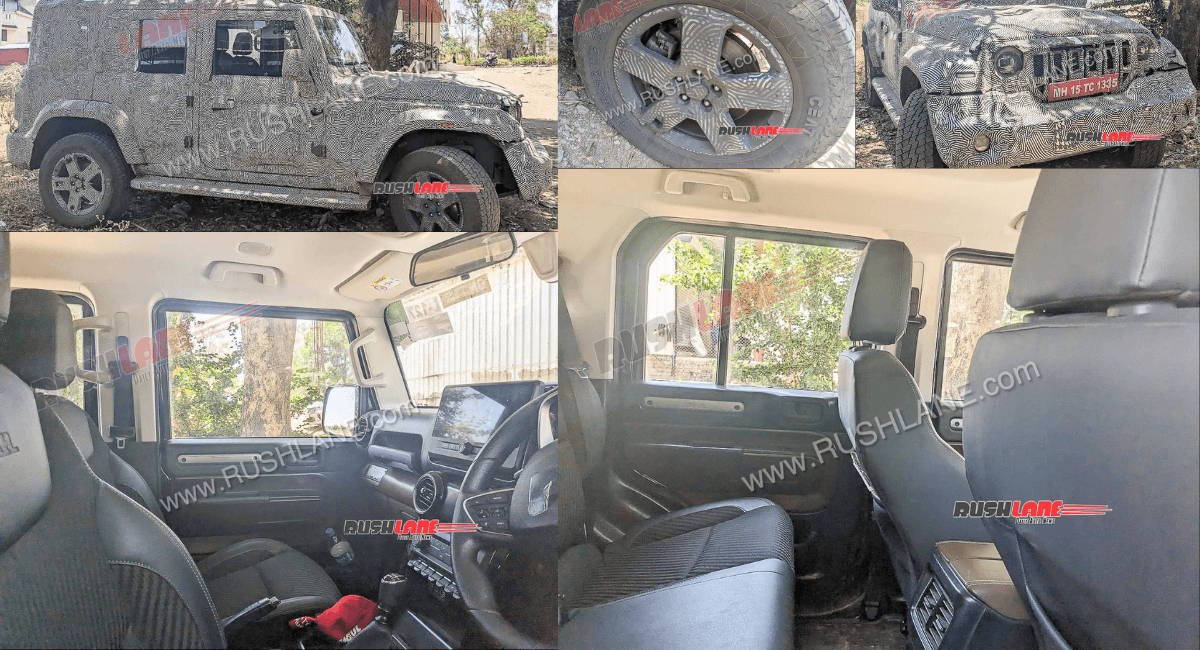 New Mahindra Thar 5 Door Cabin Space & Features Revealed in New Interior Spy Shots news