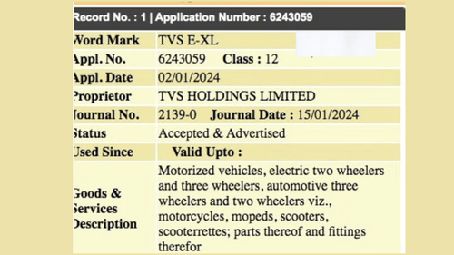 TVS Files Trademarks for Electric Version of XL 100 Moped