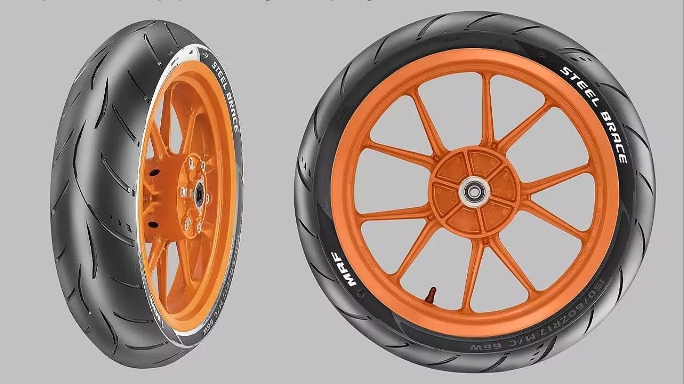 Check out new MRF Steel Brace Radial Tyres for High-End Bikes