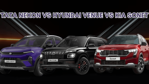 Tata Nexon vs. Hyundai Venue vs. Kia Sonet - Exploring Features, Designs, and Performance