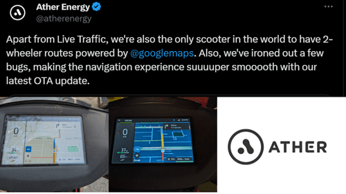 Ather Energy Unveils Groundbreaking Navigation Update