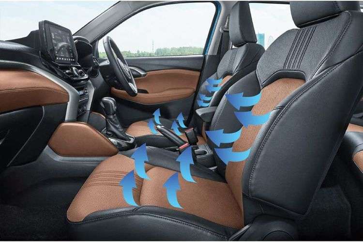 Leather seats with ventilation. Leather seats with ventilation.