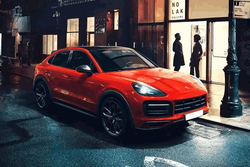 Porsche Cayenne Coupe Right Side Front View