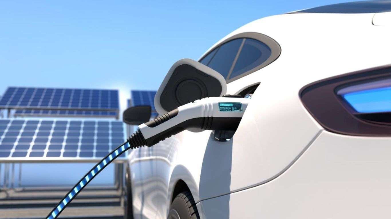 Electric Car in Summer Season