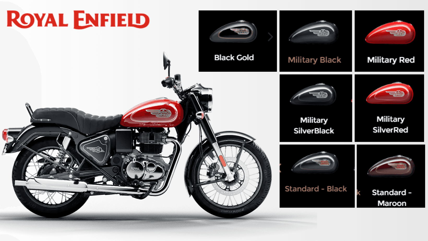 Royal Enfield Bullet 350 SilverRed