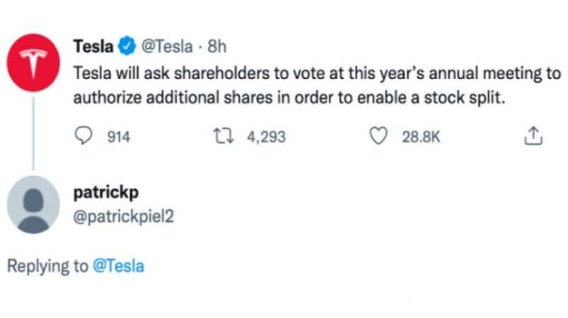Tesla tweet