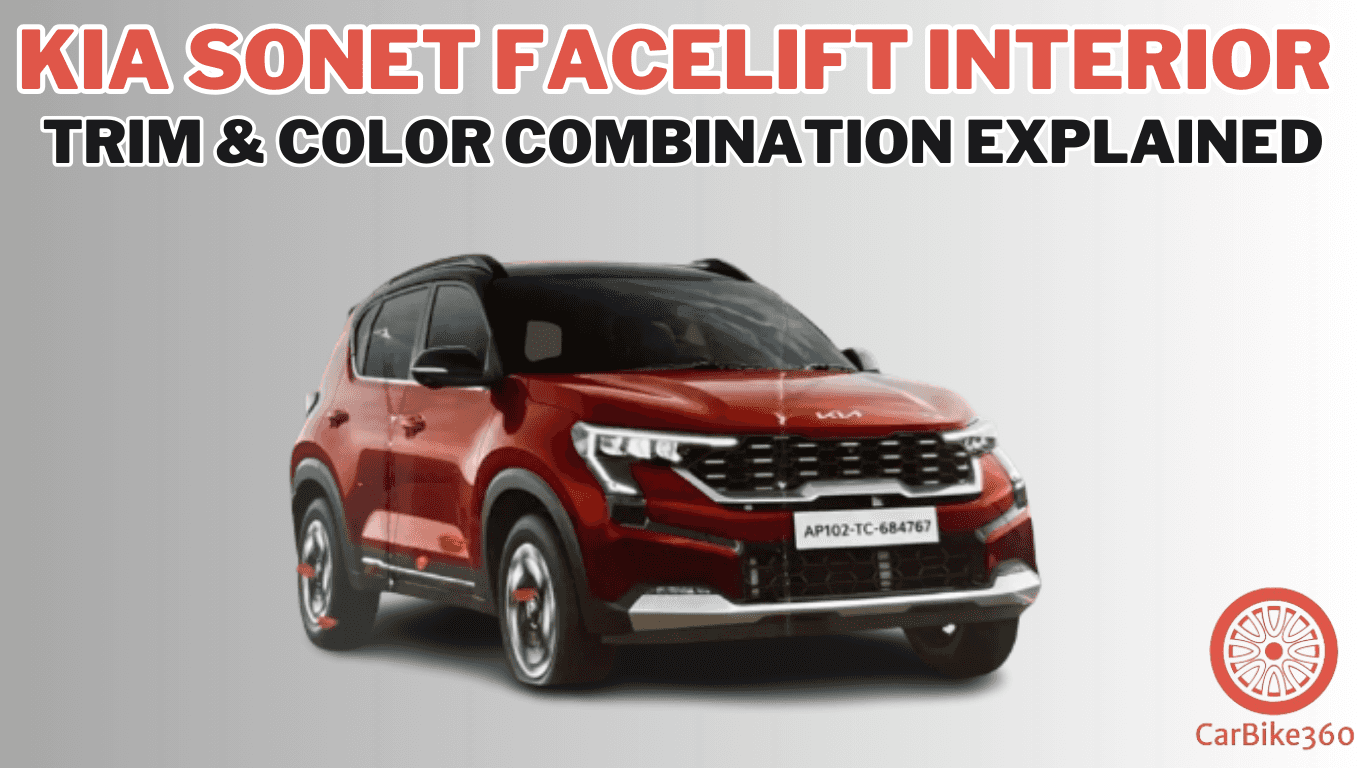 Kia Sonet Facelift Interior Trim & Color Combination