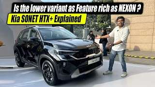Lower Variant 🔥Kia Sonet HTX+ Variant -Is it worth over Tata Nexon ? Features & Interiors Explained