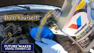 Step-by-step instructions for performing an oil change at home, tailored for novice DIYers.