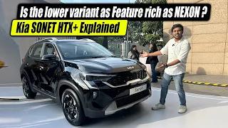 Lower Variant 🔥Kia Sonet HTX+ Variant -Is it worth over Tata Nexon ? Features & Interiors Explained
