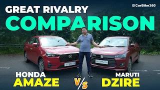 Honda Amaze or Maruti Dzire? Full Comparison Before You Buy