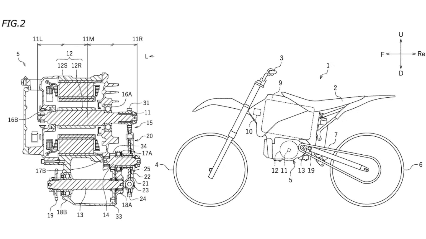 All-electric Yamaha dirt bike patents images.png