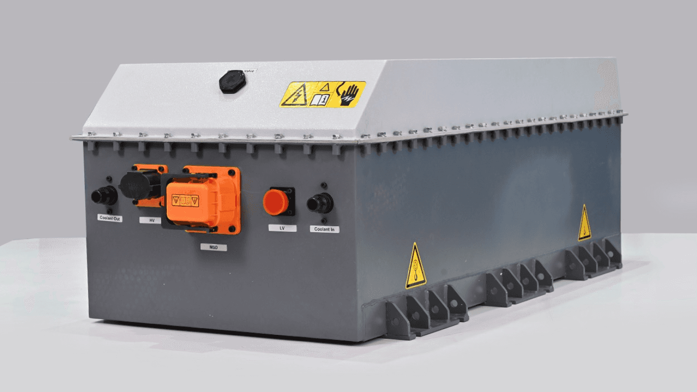 40kWh liquid cooled HV battery pack.