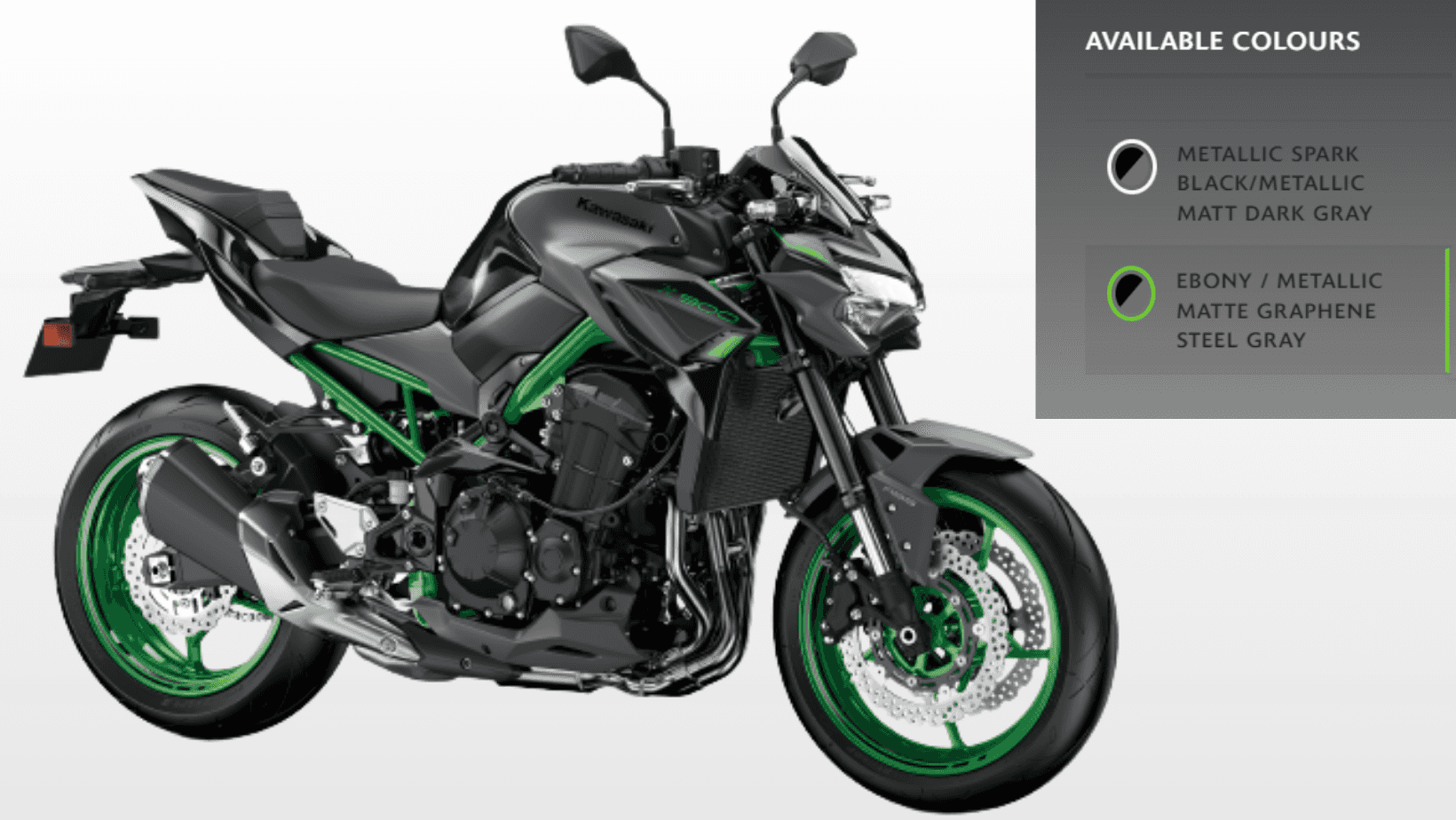 Kawasaki Z900- EbonyMetallic Matte Graphene Steel Gray
