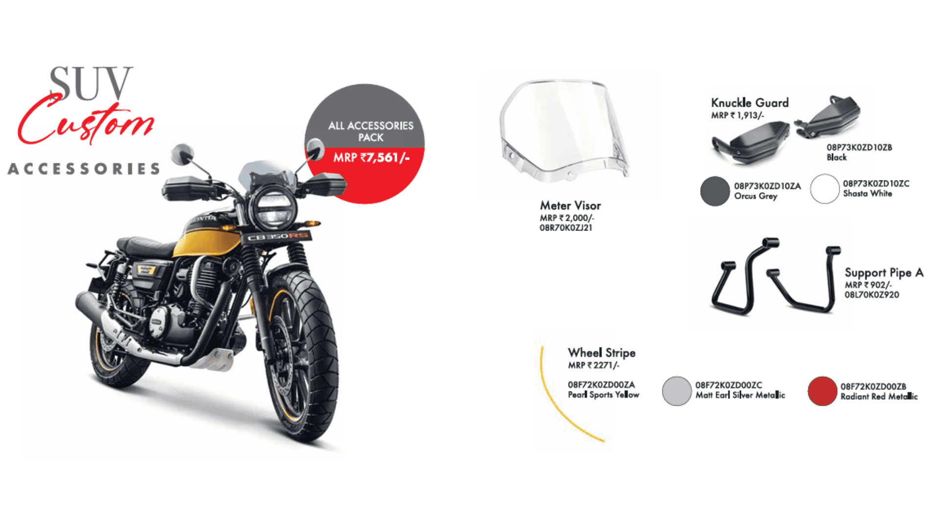 SUV Accessories Honda CB350 Accessories