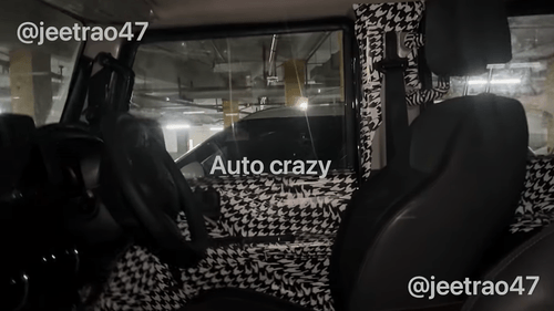 Mahindra Thar Armada 5-Door Interiors Spied - 10.25" Touchscreen, Sunroof, & Flexible Seating Undisguised Before Launch.