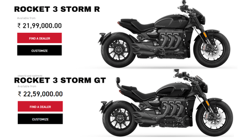 Triumph Revealed New Rocket 3 Storm R and GT, Starting at Rs 21.99 Lakh 
