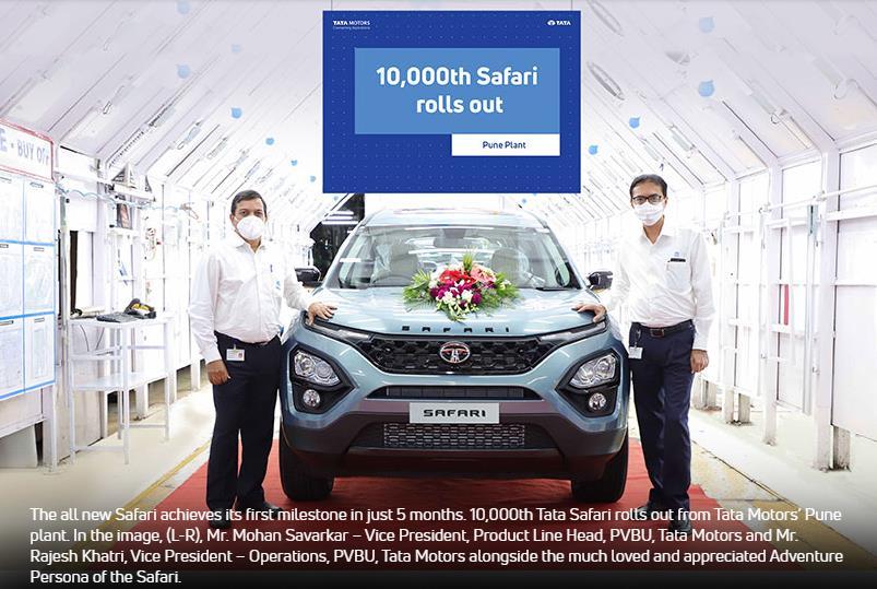 Tata Safari production crosses its first milestone of 10000