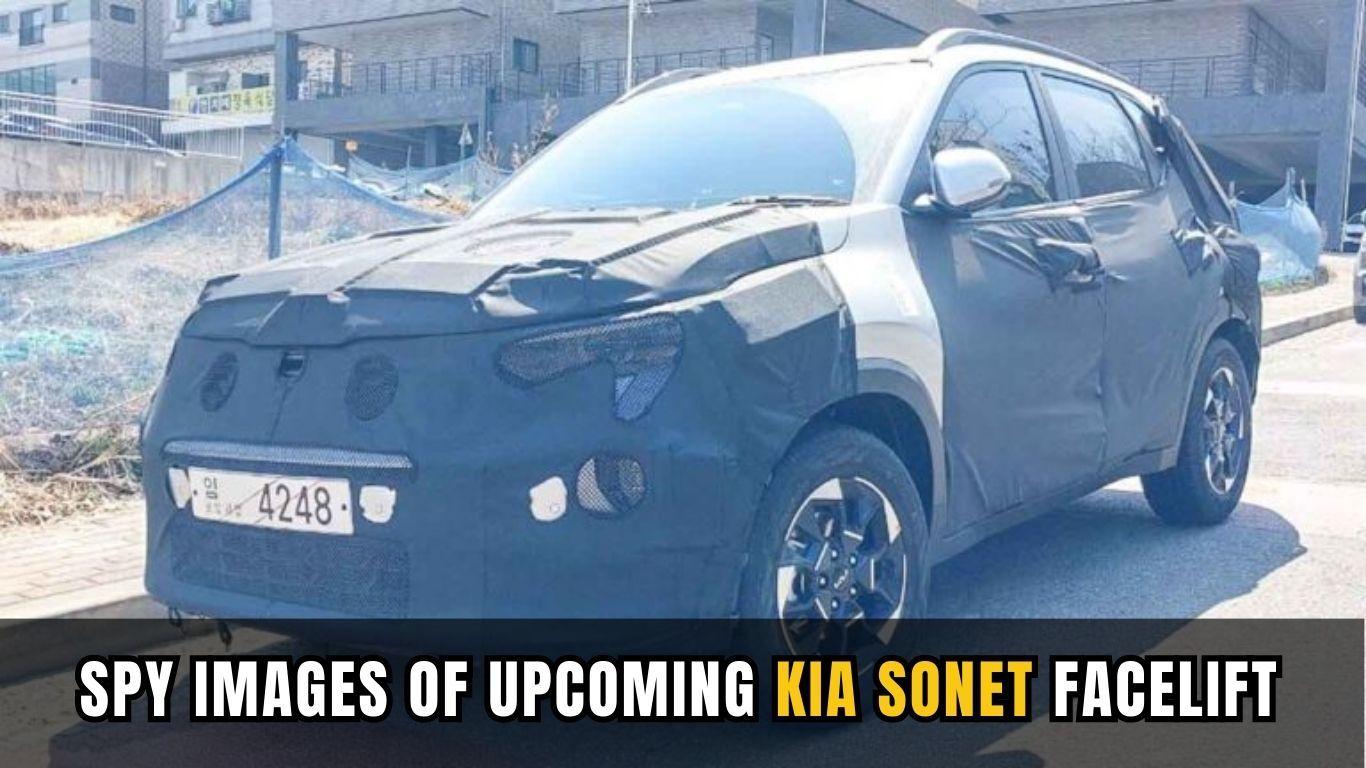 Spied Image of Sleek and Stylish 2024 Kia Sonet Facelift: With New Alloys, Headlamp, and LED Tail Light!