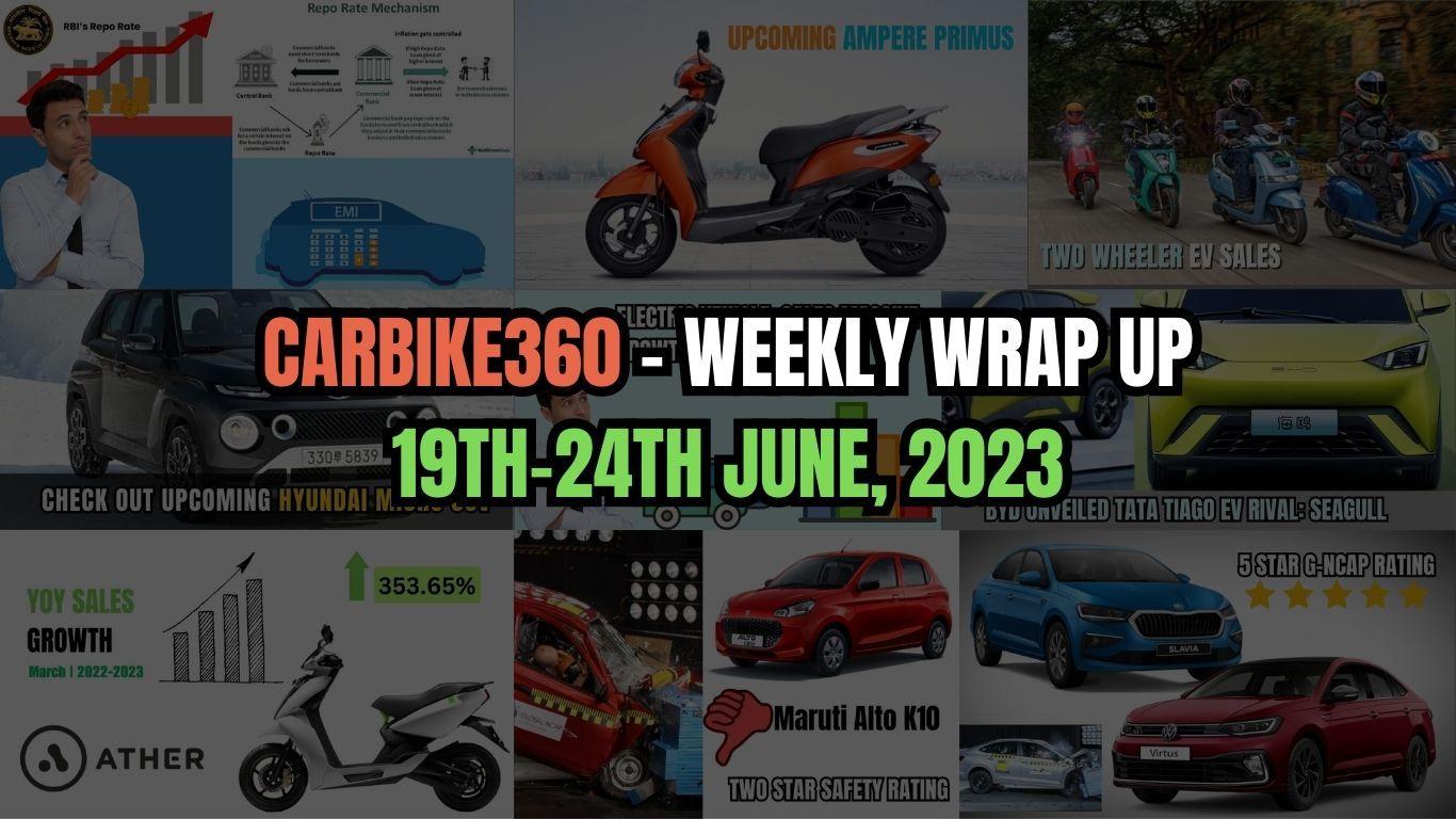 CarBike360 Weekly Wrap-Up | That Mattered This Week (19th-24thJune): Exeter and Invicto Prebooking, Kia Carnival discontinued and many more