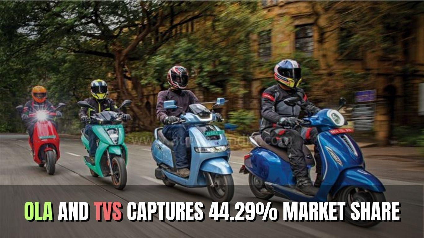 Ola and TVS captures 44.29% market Share | Record-Breaking March 2023 Electric Two-Wheeler Sales