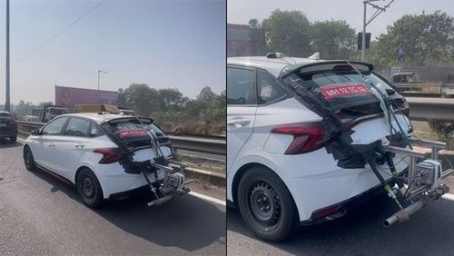 2023 Hyundai i20 N Line spotted with ARAI emission testing gear 2023 Hyundai i20 N Line spotted with ARAI emission testing gear