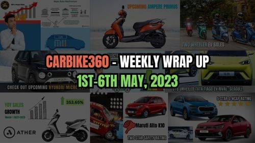 CarBike360 Weekly Wrap-Up | That Mattered This Week (1st-6th May): Toyota Price Hike, Tata Motors Discount, Refund on EV Charger CarBike360 Weekly Wrap-Up | That Mattered This Week (1st-6th May): Toyota Price Hike, Tata Motors Discount, Refund on EV Charger
