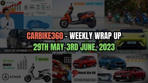CarBike360 Weekly Wrap-Up | That Mattered This Week (29th May-3rd June): Kia Sonet facelift, electric scooter price hike, Mahindra XUV400 booking CarBike360 Weekly Wrap-Up | That Mattered This Week (29th May-3rd June): Kia Sonet facelift, electric scooter price hike, Mahindra XUV400 booking