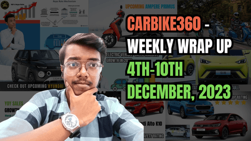 Carbike360 साप्ताहिक रैपअप | टॉप 5 ऑटोमोटिव समाचार (4-10 दिसंबर), नए लॉन्च, डिस्काउंट और बहुत कुछ Carbike360 साप्ताहिक रैपअप | टॉप 5 ऑटोमोटिव समाचार (4-10 दिसंबर), नए लॉन्च, डिस्काउंट और बहुत कुछ