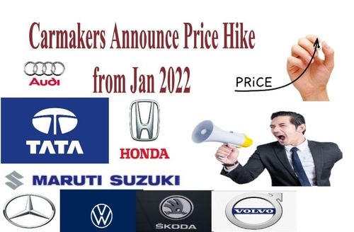 Carmakers Announce Price Hike from Jan 2022