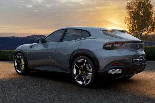 Ferrari Purosangue SUV Left Side Rear View Ferrari Purosangue SUV Left Side Rear View