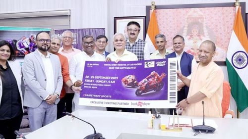 CM Yogi Adityanath Receives First Ticket as MotoGP Indian Grand Prix Ticket Sales Open CM Yogi Adityanath Receives First Ticket as MotoGP Indian Grand Prix Ticket Sales Open