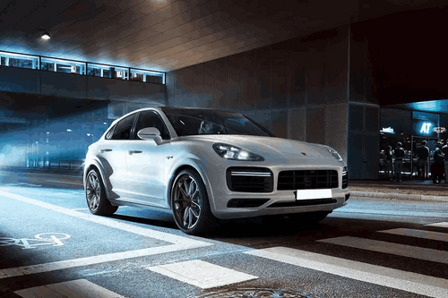 Porsche Cayenne Coupe Right Side Front View