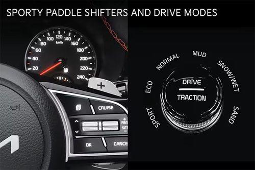 Sporty paddle shifters and drive modes