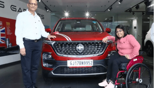 MG Motor honoured Paralympics medalist Bhavina Patel with a personalized Hector SUV 