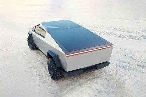 Tesla Cybertruck Left Side Rear View Tesla Cybertruck Left Side Rear View