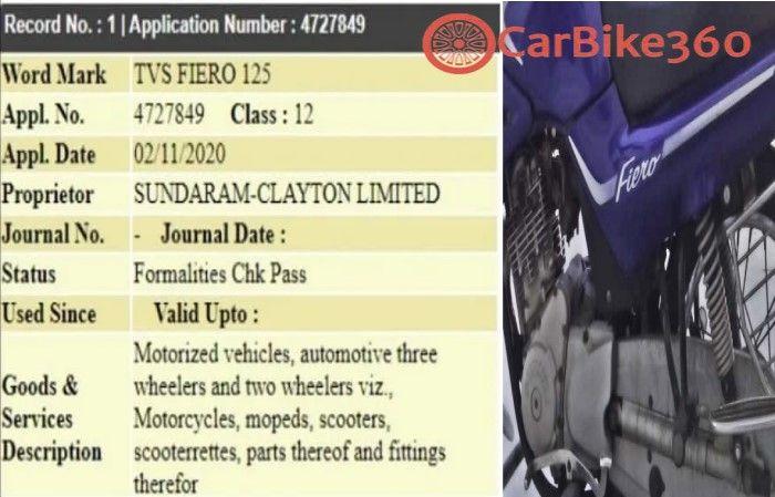 Upcoming TVS Fiero 125 Trademark Accepted