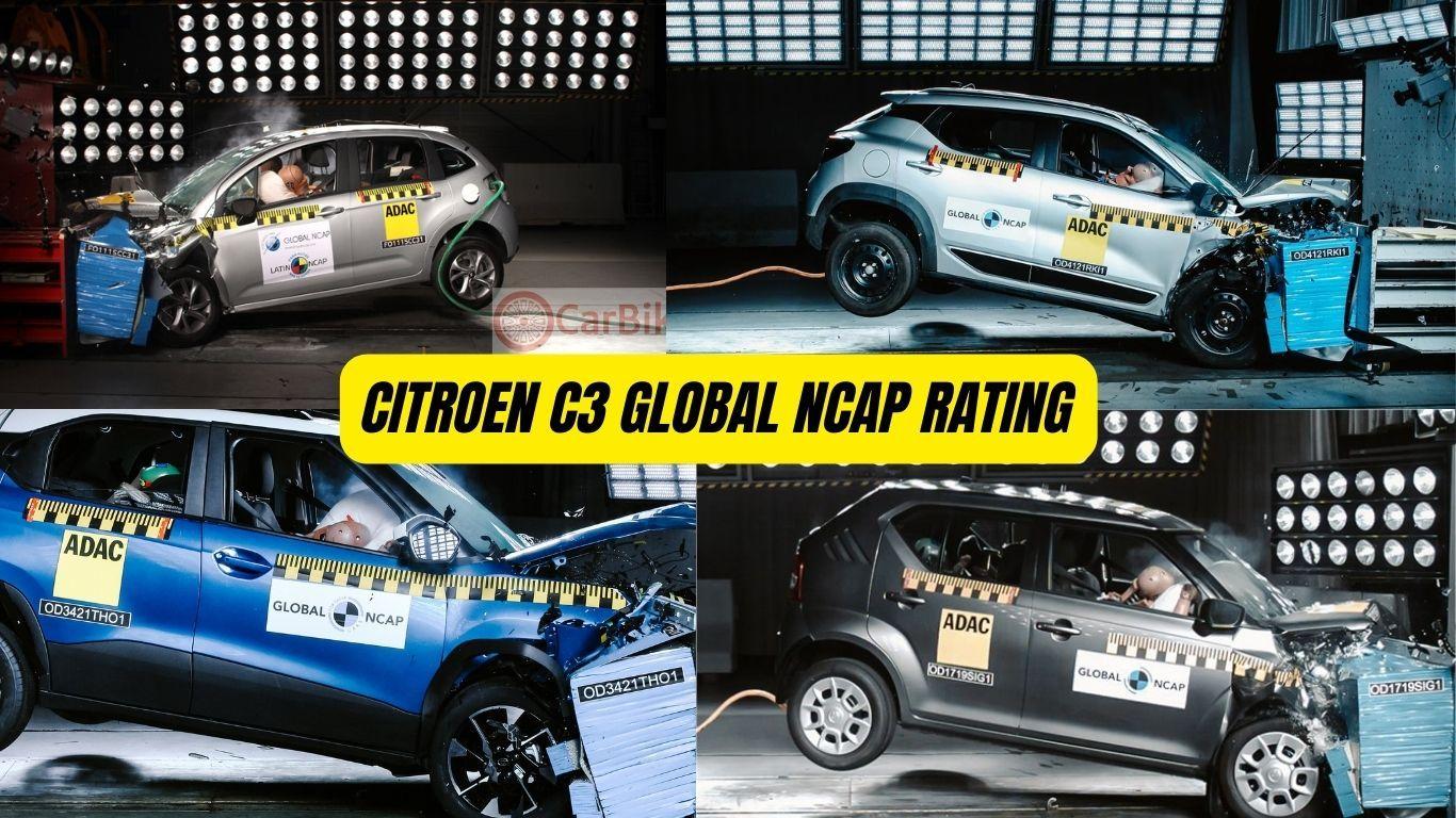 Citroen C3 Global NCAP Safety Ratings compared to Tata Punch and Renault Kiger
