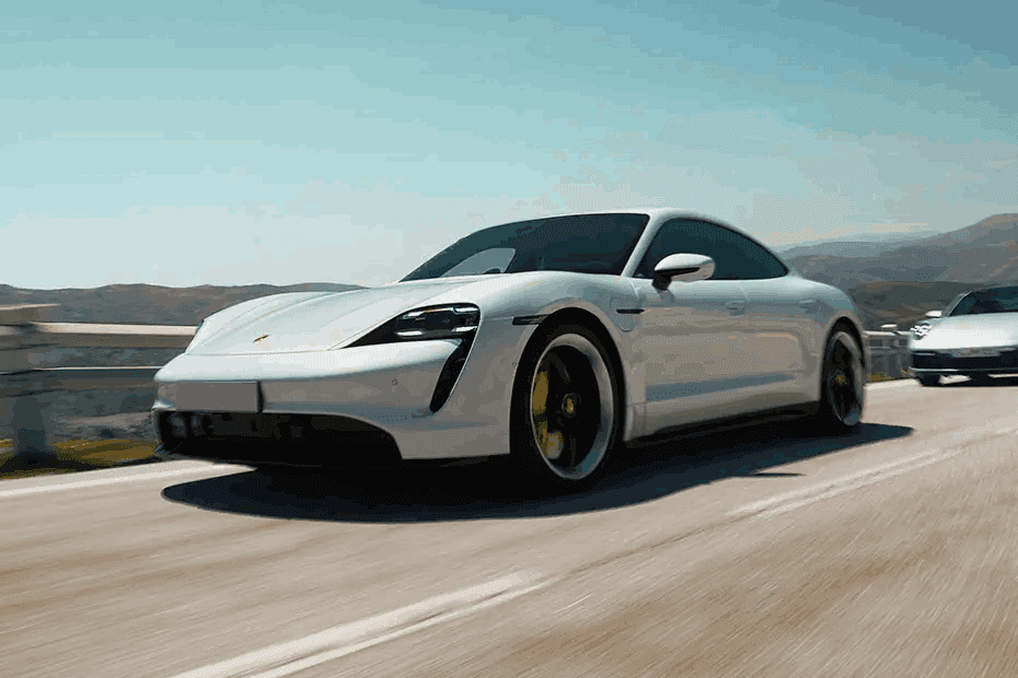 Porsche Taycan Left Side Front View Porsche Taycan Left Side Front View