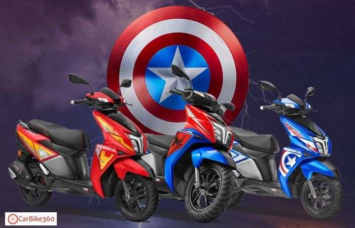 TVS Ntorq Spiderman and Thor Edition scooters
