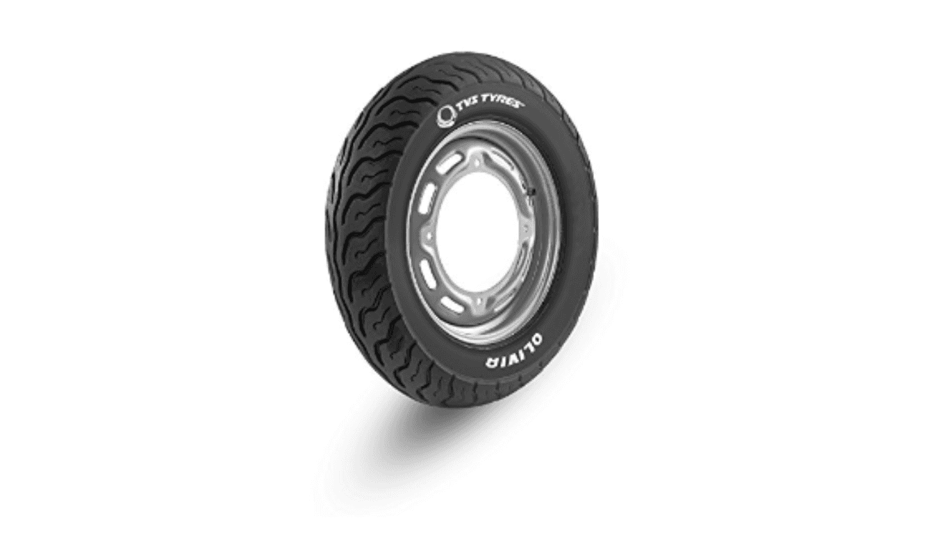 TVS Tyres OLIVIA 90/90-10 50J Tubeless Scooter Tyre, Rear, Black