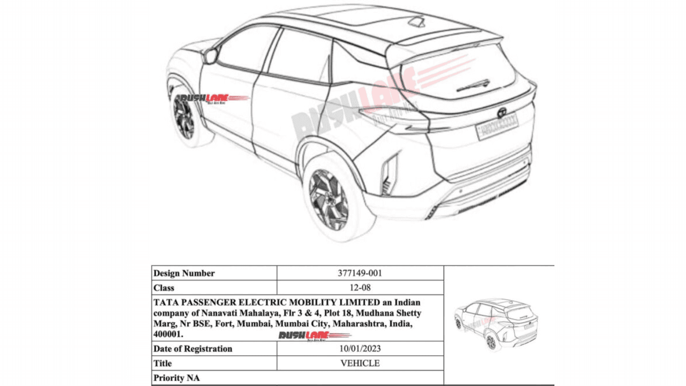 Tata Harrier EV Design Patent Leak