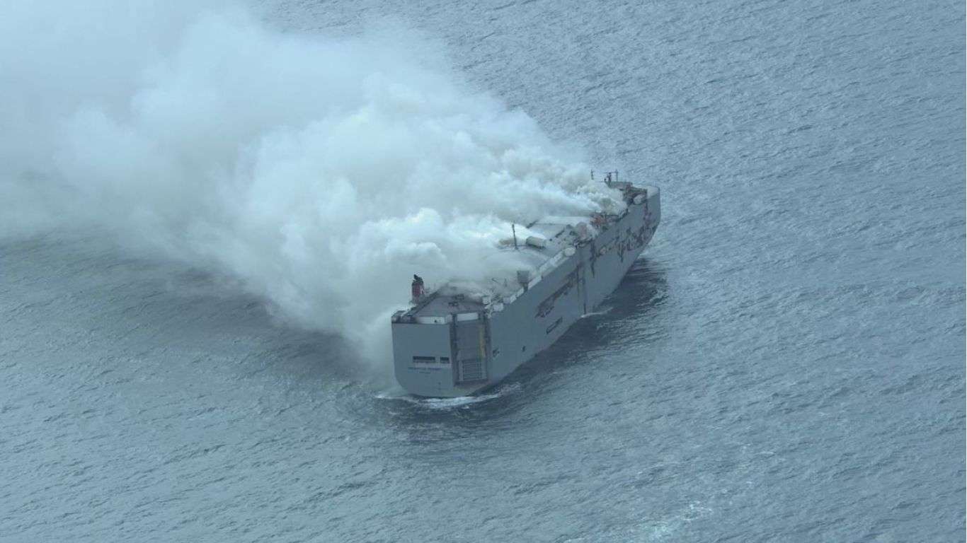 What happened to the Cargo Ship on Fire