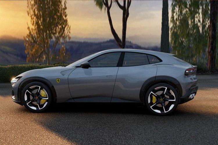 Ferrari Purosangue SUV Left Side View Ferrari Purosangue SUV Left Side View