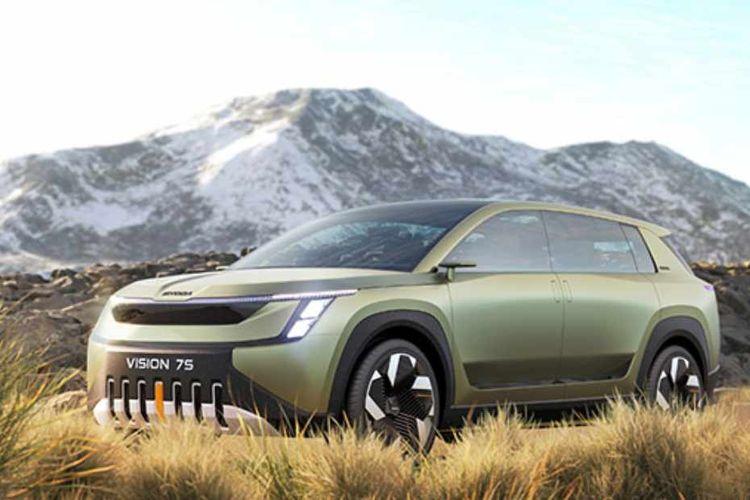 Skoda Vision 7S Left Side Front View Skoda Vision 7S Left Side Front View