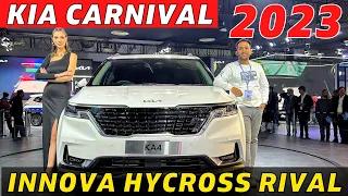 Kia Carnival 2023 Unveiled - ADAS - 290HP - Dual Sunroof | Innova Hycross Rival | Auto Expo 2023
