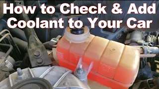 Instructions on checking coolant levels and adding antifreeze as needed. Instructions on checking coolant levels and adding antifreeze as needed.