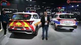Kia Carens Ambulance & Kia Carens Police showcased at the Auto Expo 2023 | CarBike360 Reviews