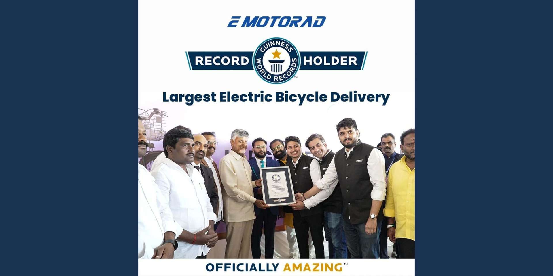 Emotorad Largest Electric Bicycle Delivery Guiness World Book of Records