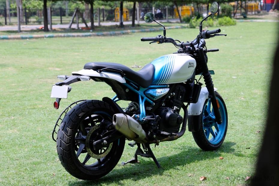 Royal enfield guerrilla 450 rear right side view Royal enfield guerrilla 450 rear right side view